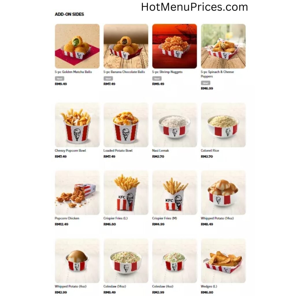 MENU KFC ADD-ON SIDES PRICES

